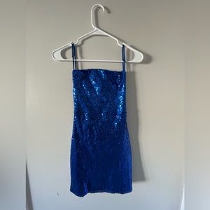 Lucy in the sky Starstruck Strappy Dress in Lapis Blue